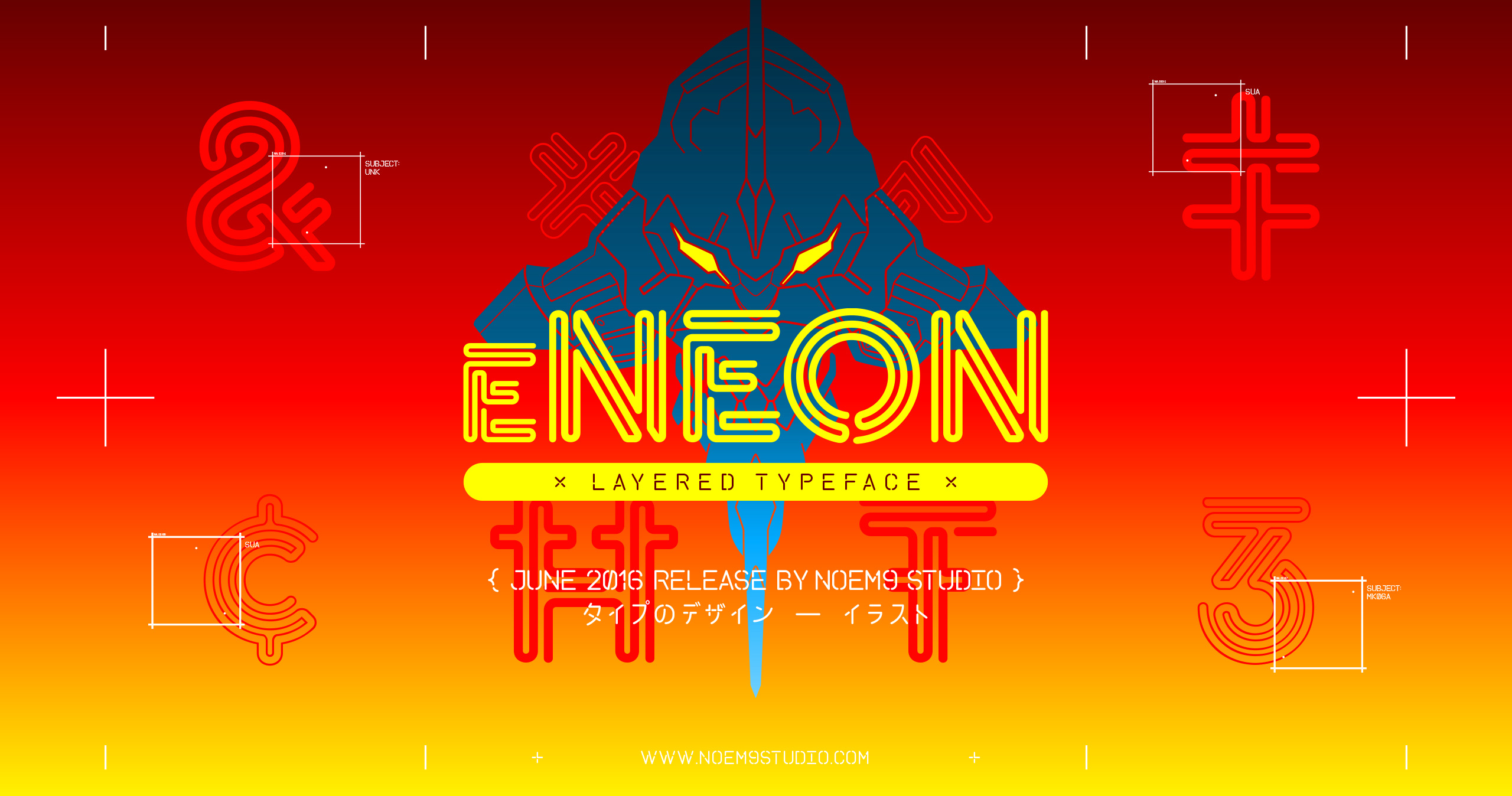 eNeon Layered Typeface by Noem9 Studio - Creative Work