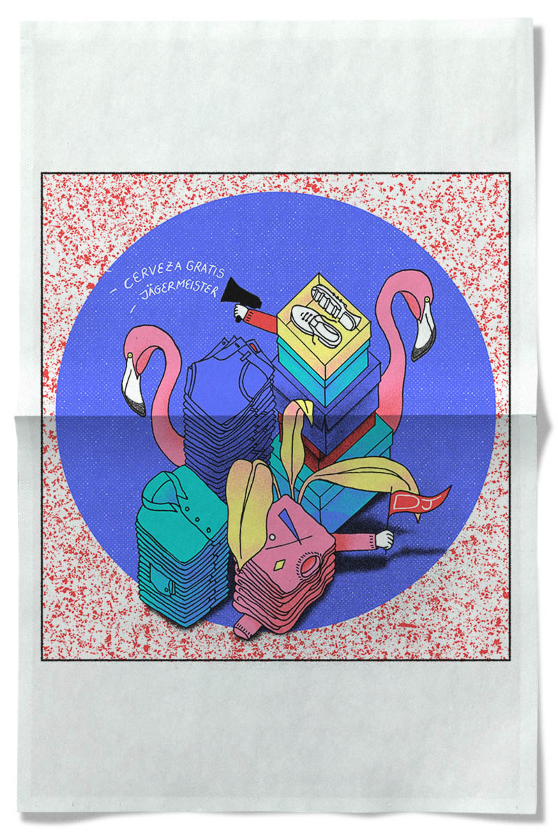 Vintage Clothes Flamingos by Estudio Santa Rita - Creative Work - $i