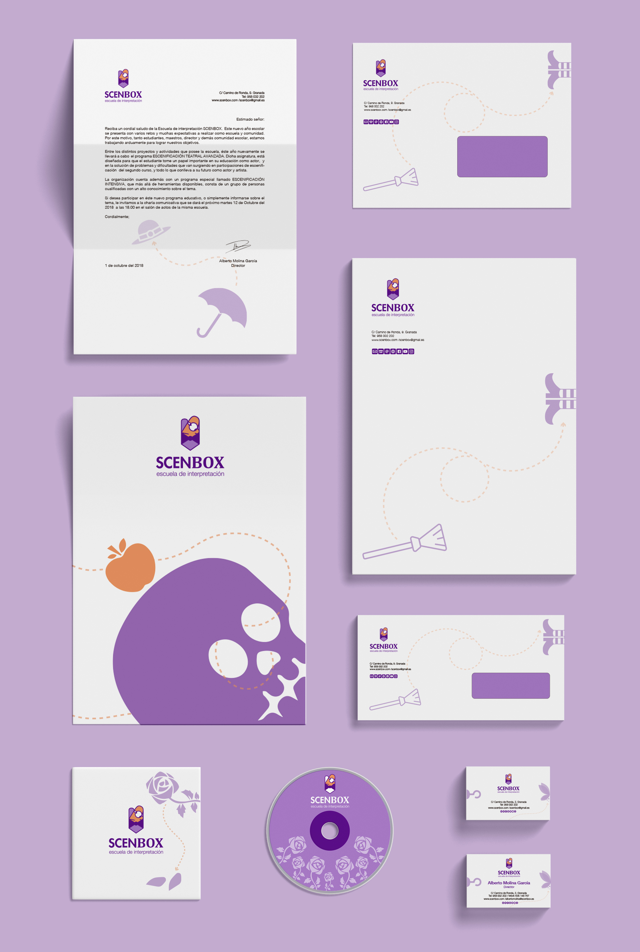 Identidad Corporativa SCENBOX by Alicia Romero Flores - Creative Work - $i