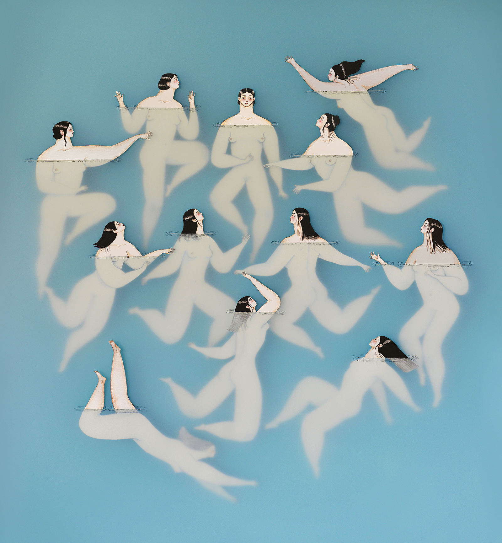 Japanese swimmers by Sonia Alins - Creative Work