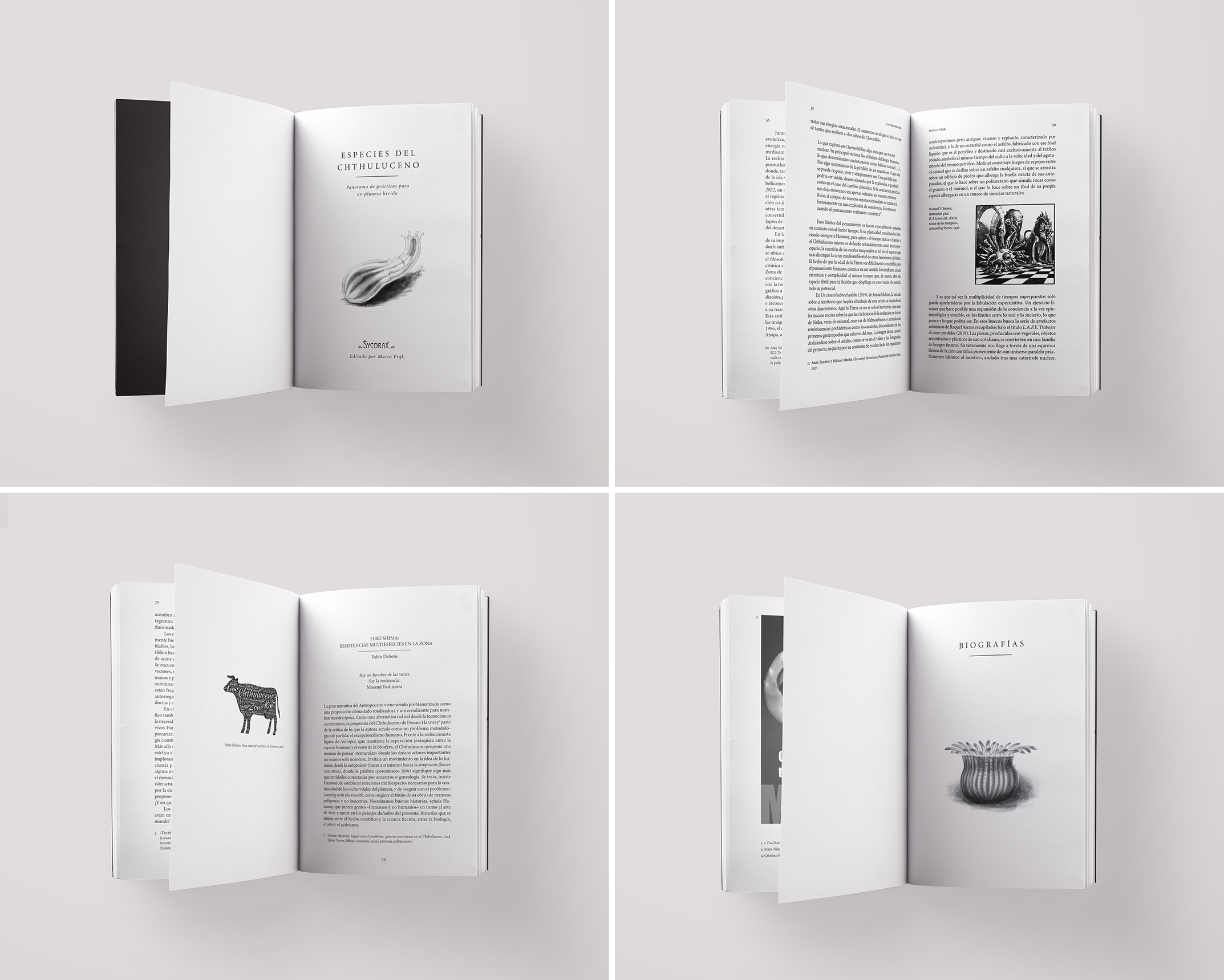 Diseño, maquetación e ilustraciones para “Especies del Chthuluceno” (Ensayo) by Nagore M. Jauregi - Creative Work - $i