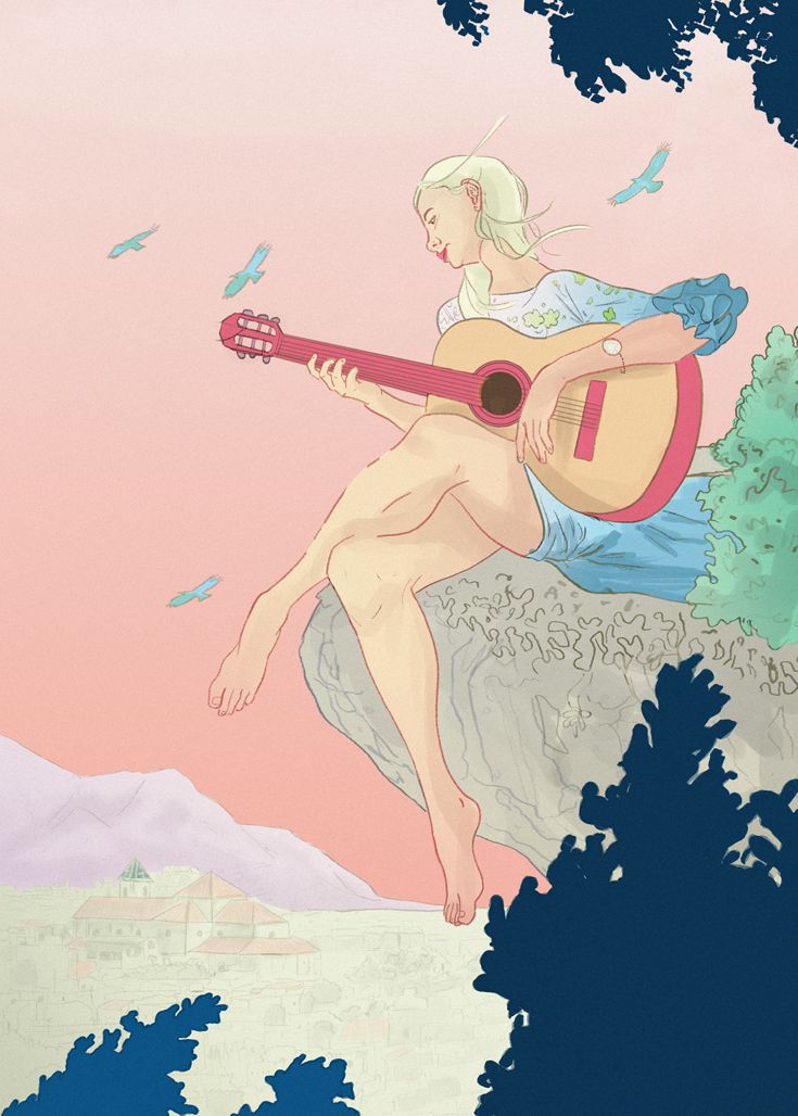 The Girl With The Guitar by Rocío Iriarte - Creative Work