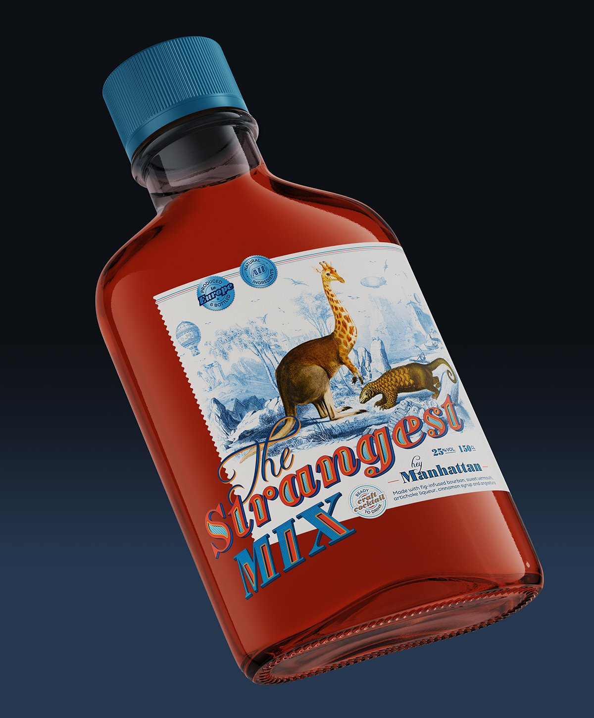 Bottle label design for The Strangest Mix  by Tea for two  - Creative Work