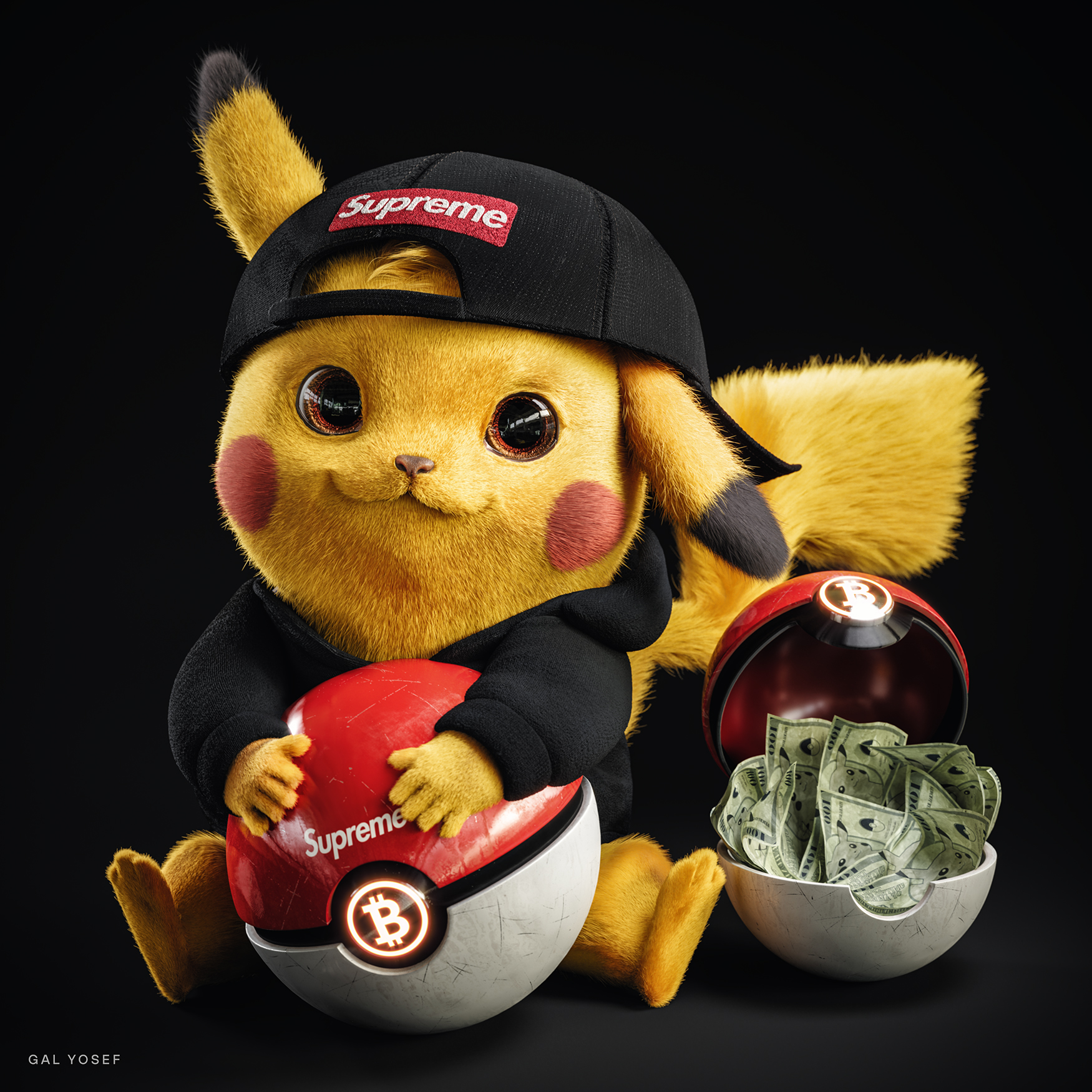 Pikachu Loves Money (NFT) by Gal Yosef · 3dtotal · Learn, Create