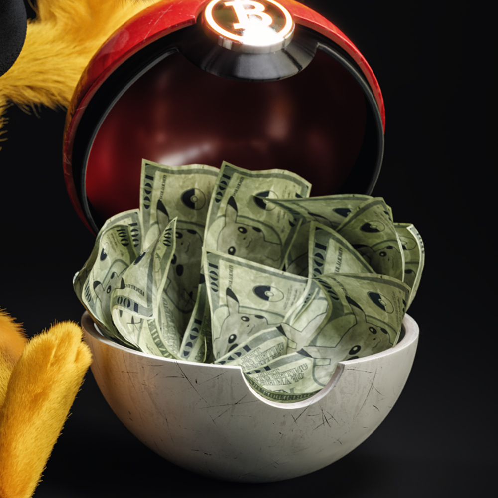Pikachu Loves Money (NFT) by Gal Yosef · 3dtotal · Learn, Create