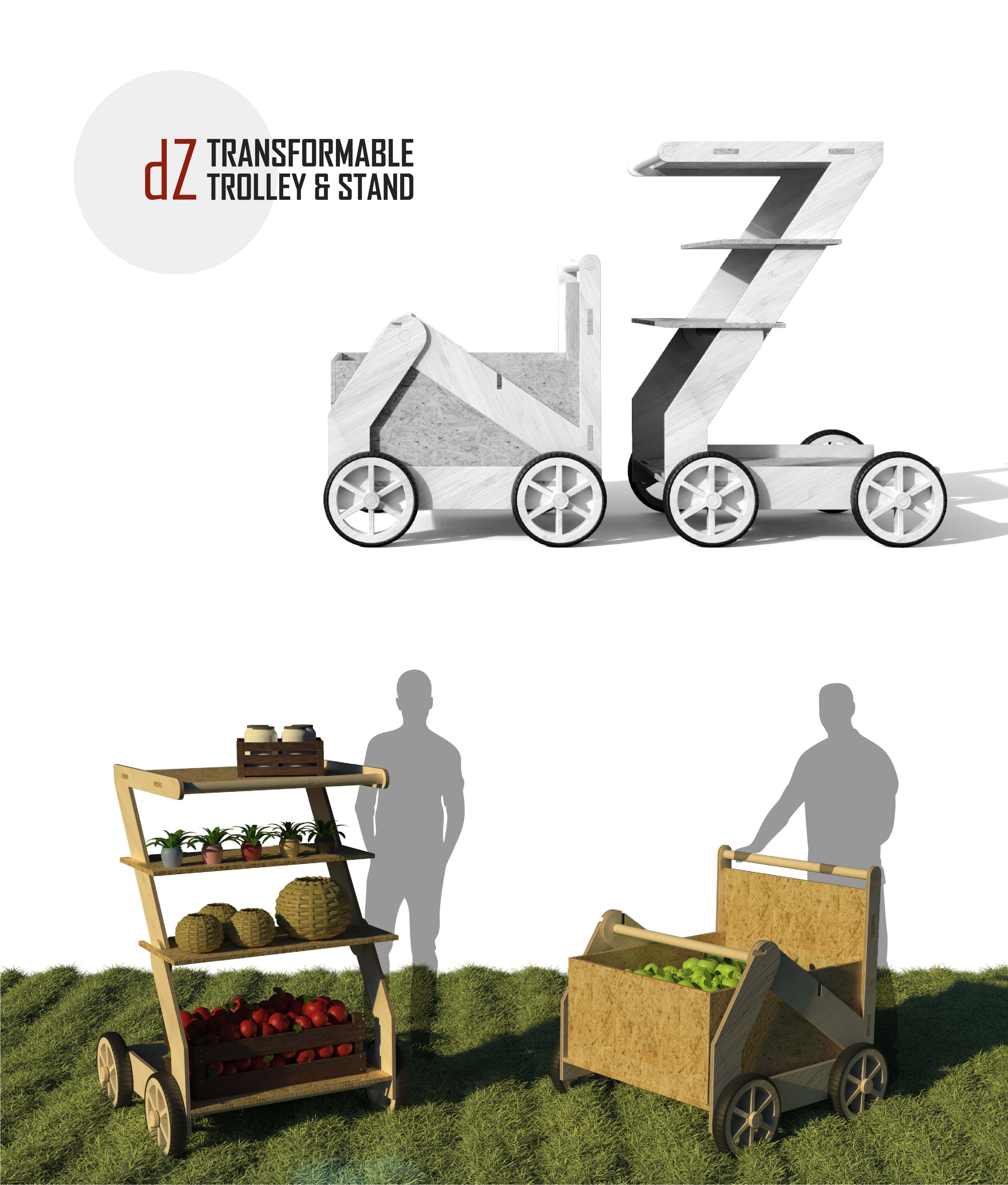 dZ - Transformable Trolley & Stand for an Ecovillage by Kerem İnak - Creative Work