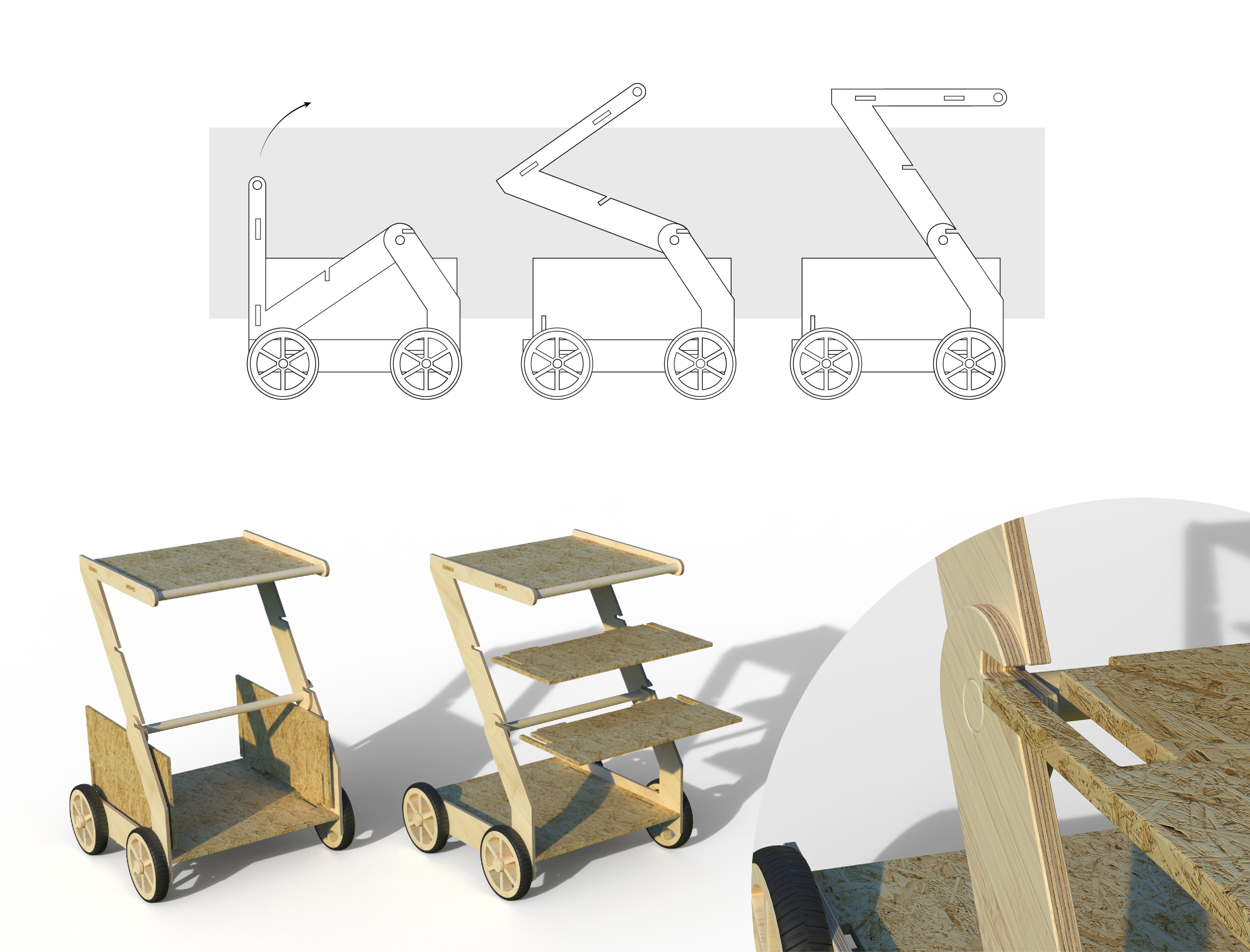 dZ - Transformable Trolley & Stand for an Ecovillage by Kerem İnak - Creative Work - $i