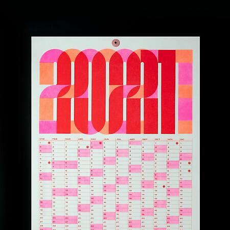 2021 Calendar Risograph print. Augmented reality motion.