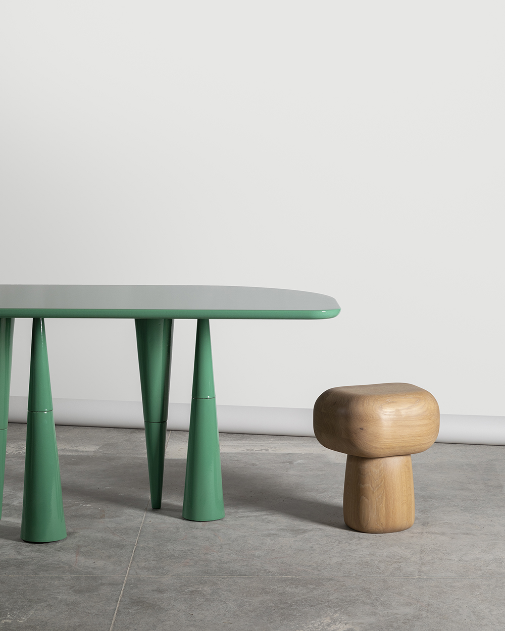 SILVIA table limited edition in enameled lavastone by Ludivine Jalabert - Creative Work