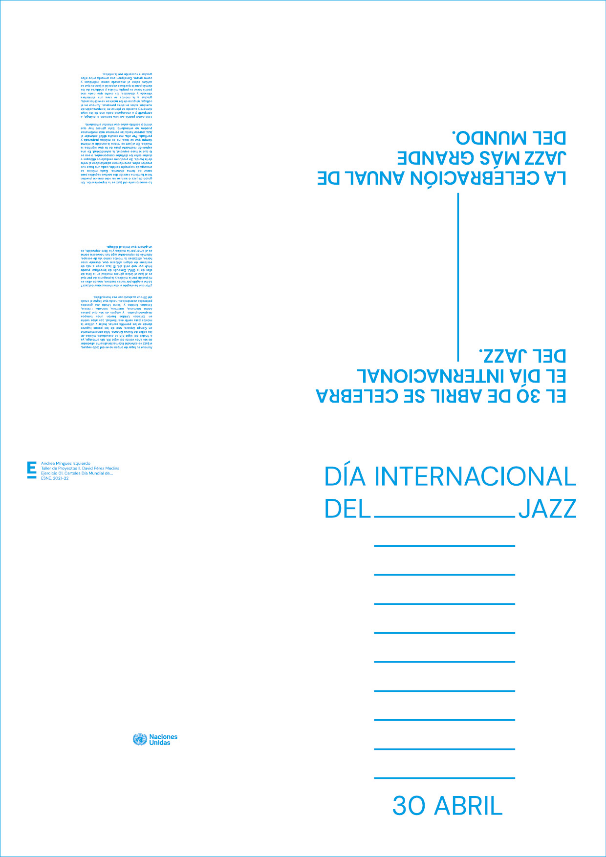 Un día para recordar el jazz by Andrea Mínguez Izquierdo - Creative Work - $i