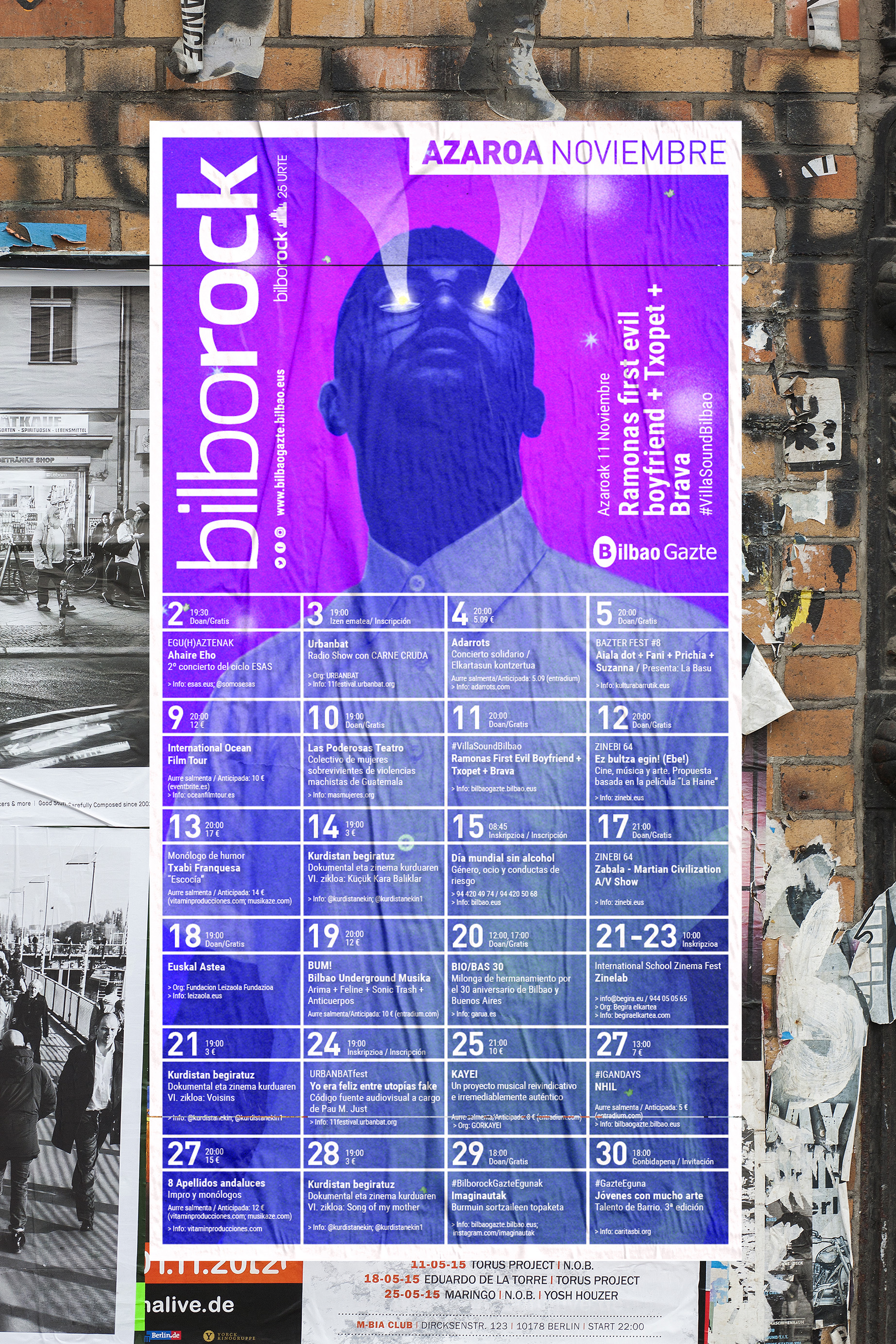 Poster programa mensual, sala Bilborock by Nagore M. Jauregi - Creative Work